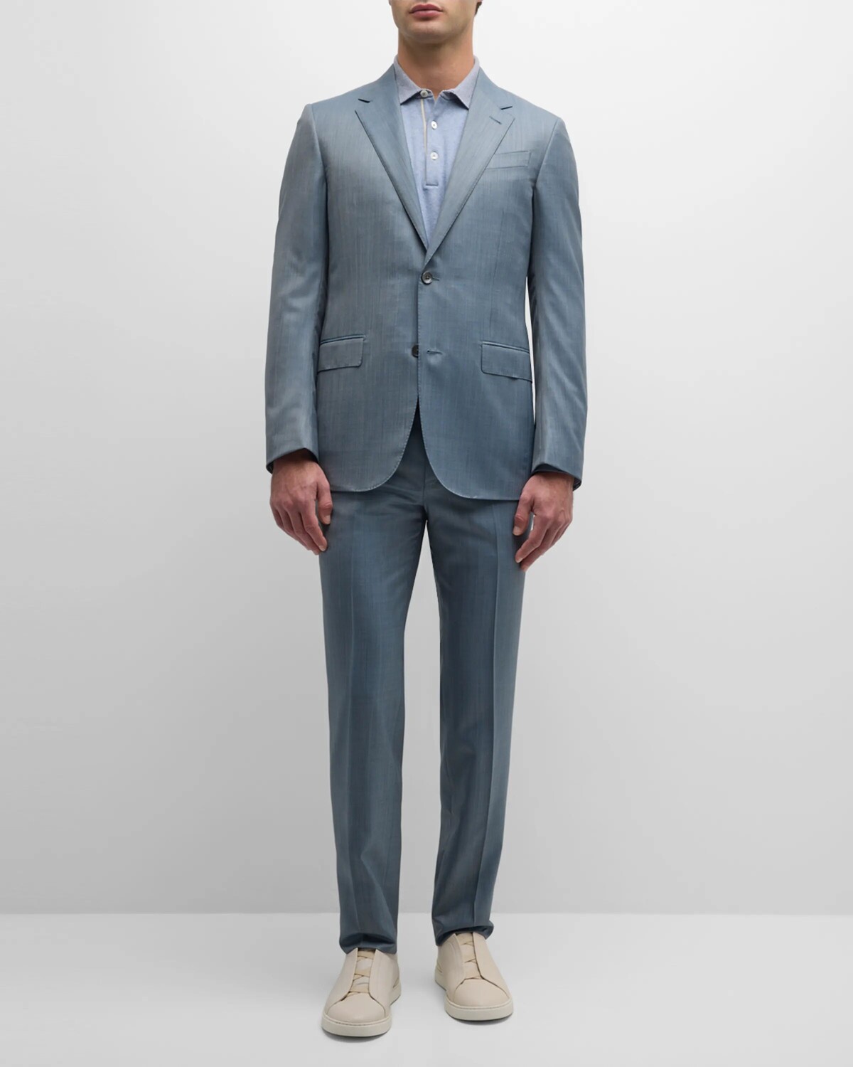 

Мужской шерстяной костюм в клетку Trofeo ZEGNA, цвет Bright Blue Check