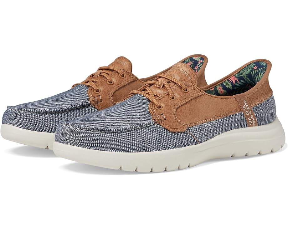 

Лоферы SKECHERS Hands Free Slip-ins On-The-Go Flex - Coastal Sky, цвет Blue/White