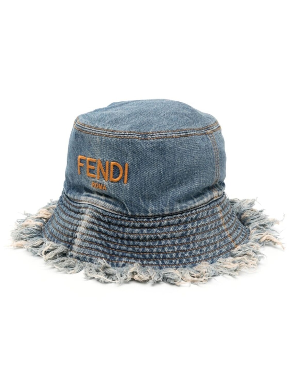 

FENDI панама с вышитым логотипом, синий
