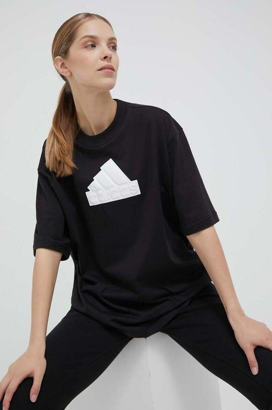 

Хлопковая футболка adidas, черный
