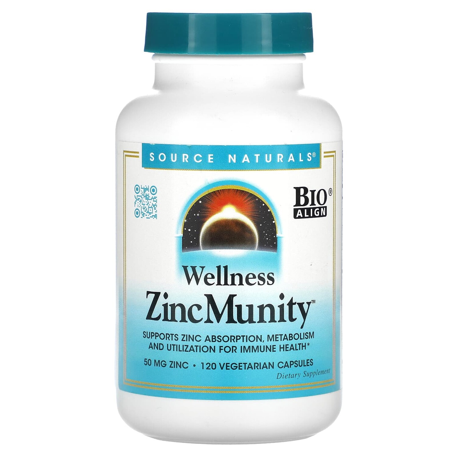 

Wellness ZincMunity, 50 мг, 120 вегетарианских капсул, Source Naturals