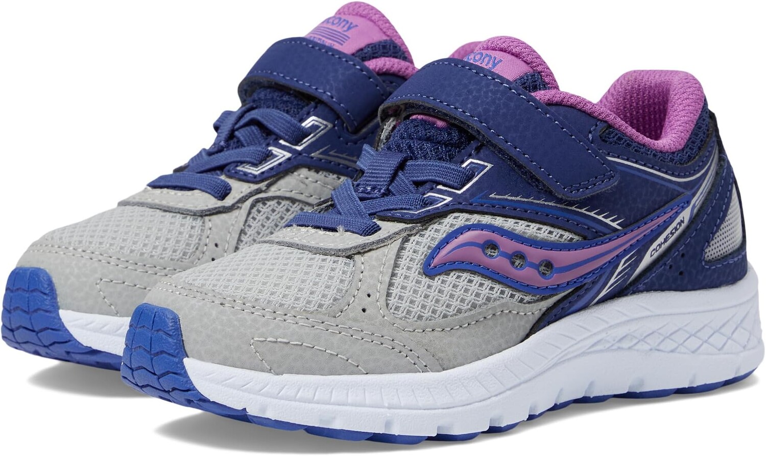 Кроссовки Cohesion 14 A/C Saucony Kids, цвет Navy/Grey/Grape кроссовки saucony kids cohesion 14 a c