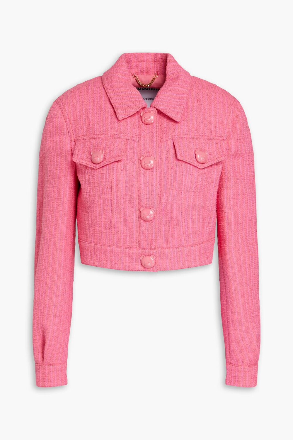 

Твидовый пиджак из смесового хлопка Moschino, цвет Bubblegum
