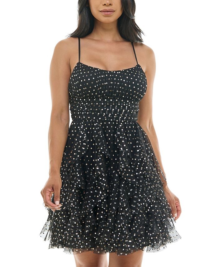 

Юниорская модель Metallic-Dot Fit & Расклешенное платье pear culture, черный