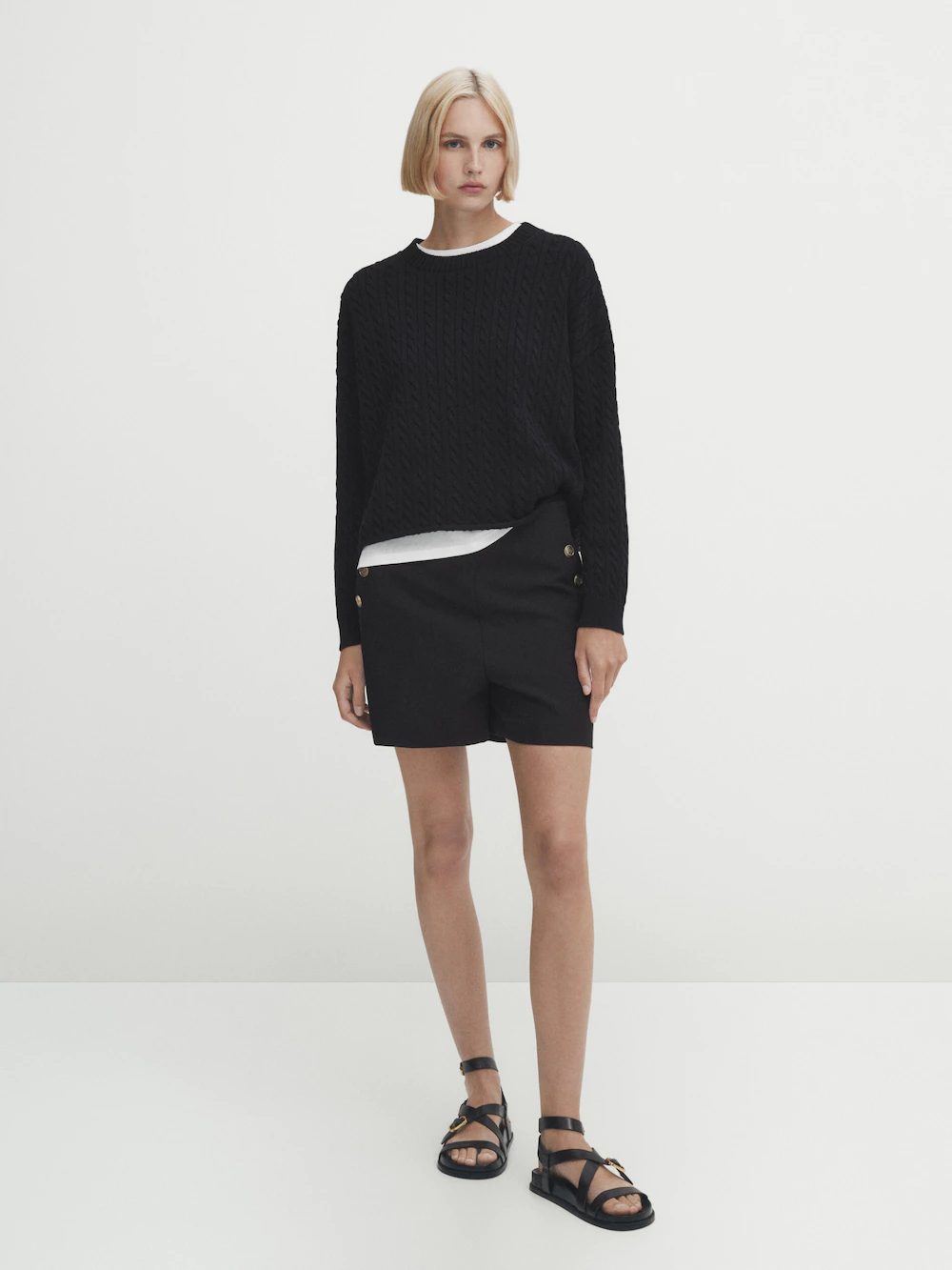 

Трикотажный свитер с круглым вырезом Massimo Dutti, синий