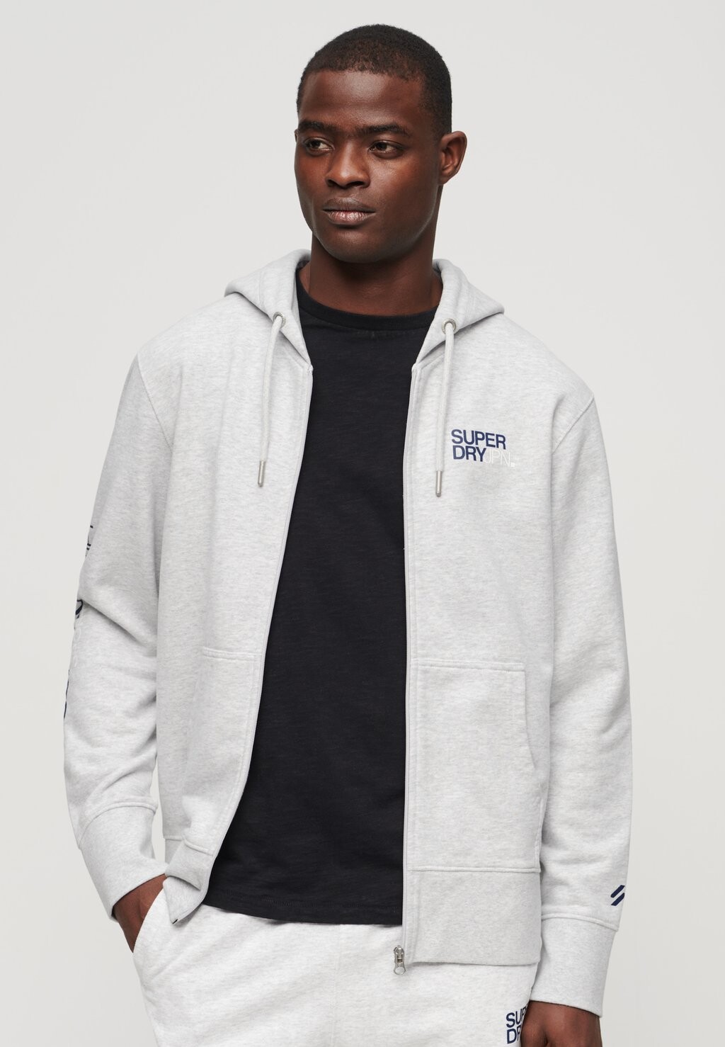 

Толстовка на молнии SPORTSWEAR LOGO Superdry, светло-серый