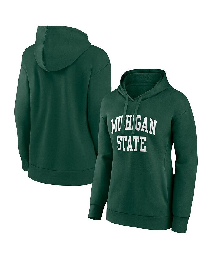 

Женский фирменный зеленый пуловер с капюшоном Michigan State Spartans Basic Arch Fanatics, зеленый