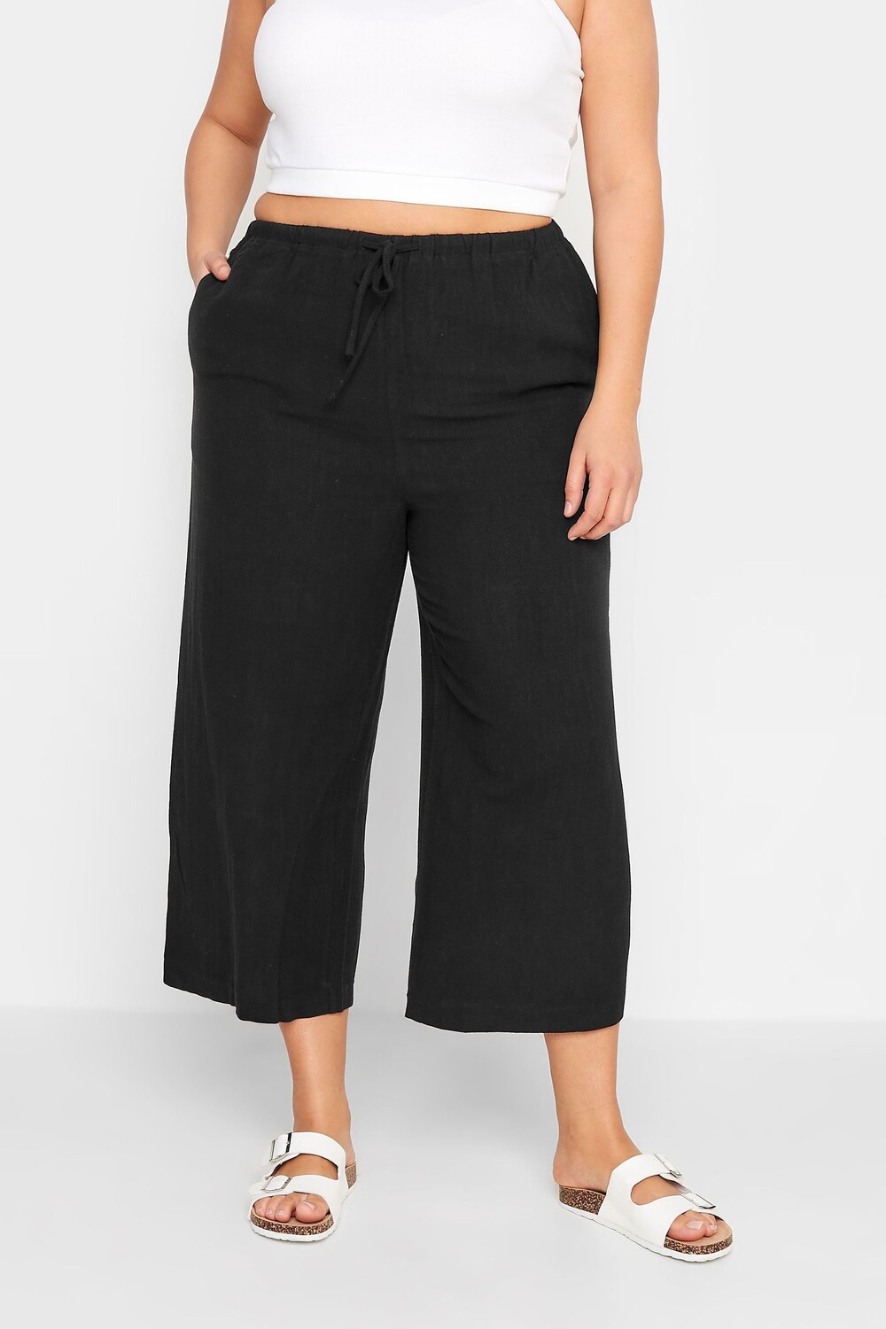 

Укороченные льняные брюки Long Tall Sally, черный