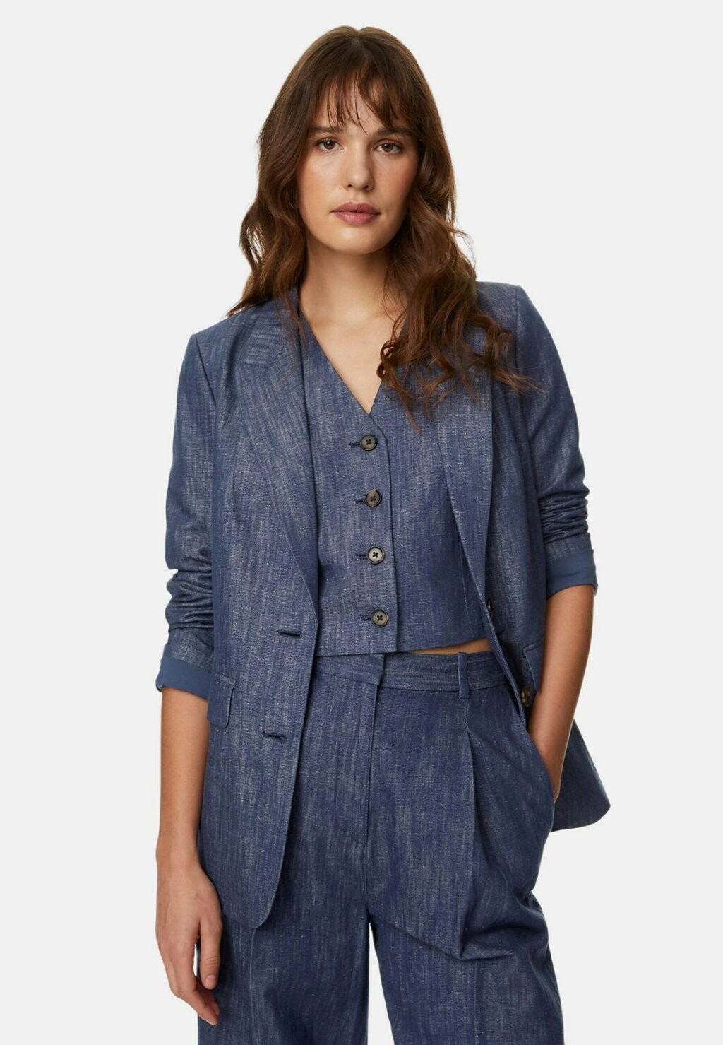

Блейзер SINGLE BREASTED Marks & Spencer, цвет blue mix