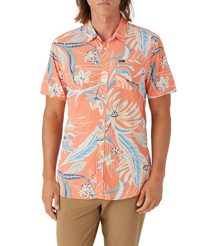 цена Рубашка O'Neill из эко-тканой ткани Tropical Oasis с короткими рукавами, оранжевый