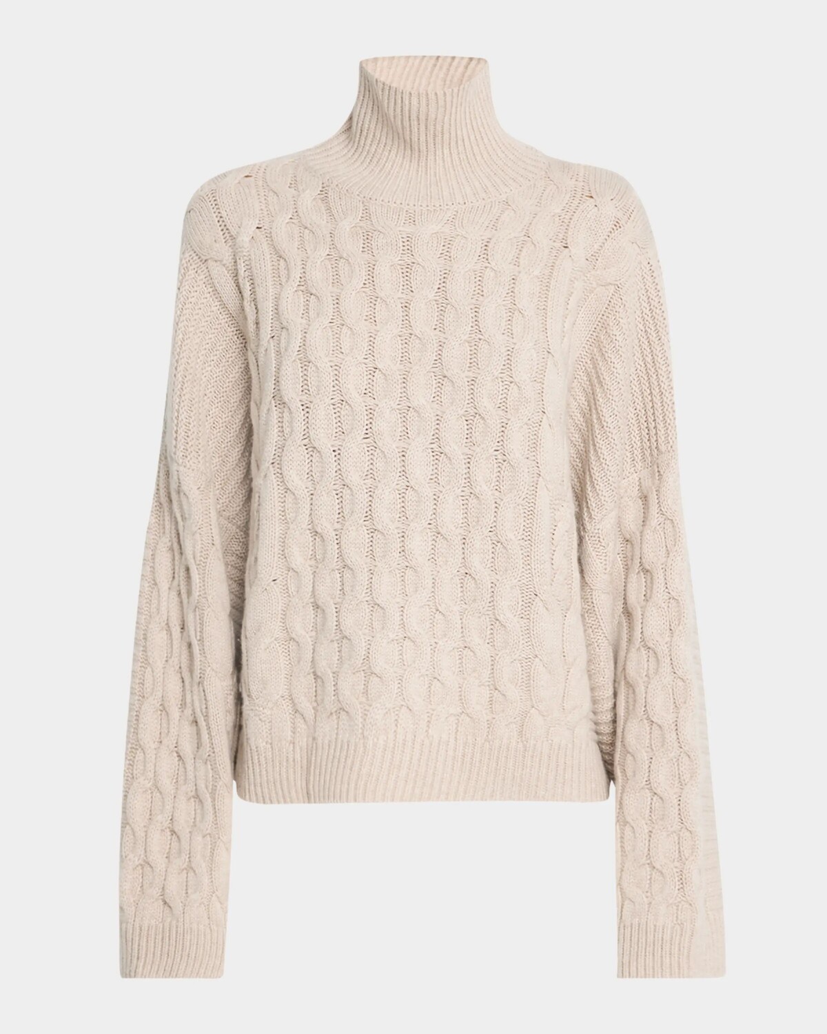 

Свитер с водолазкой косой вязки Allude, цвет Marble Mel