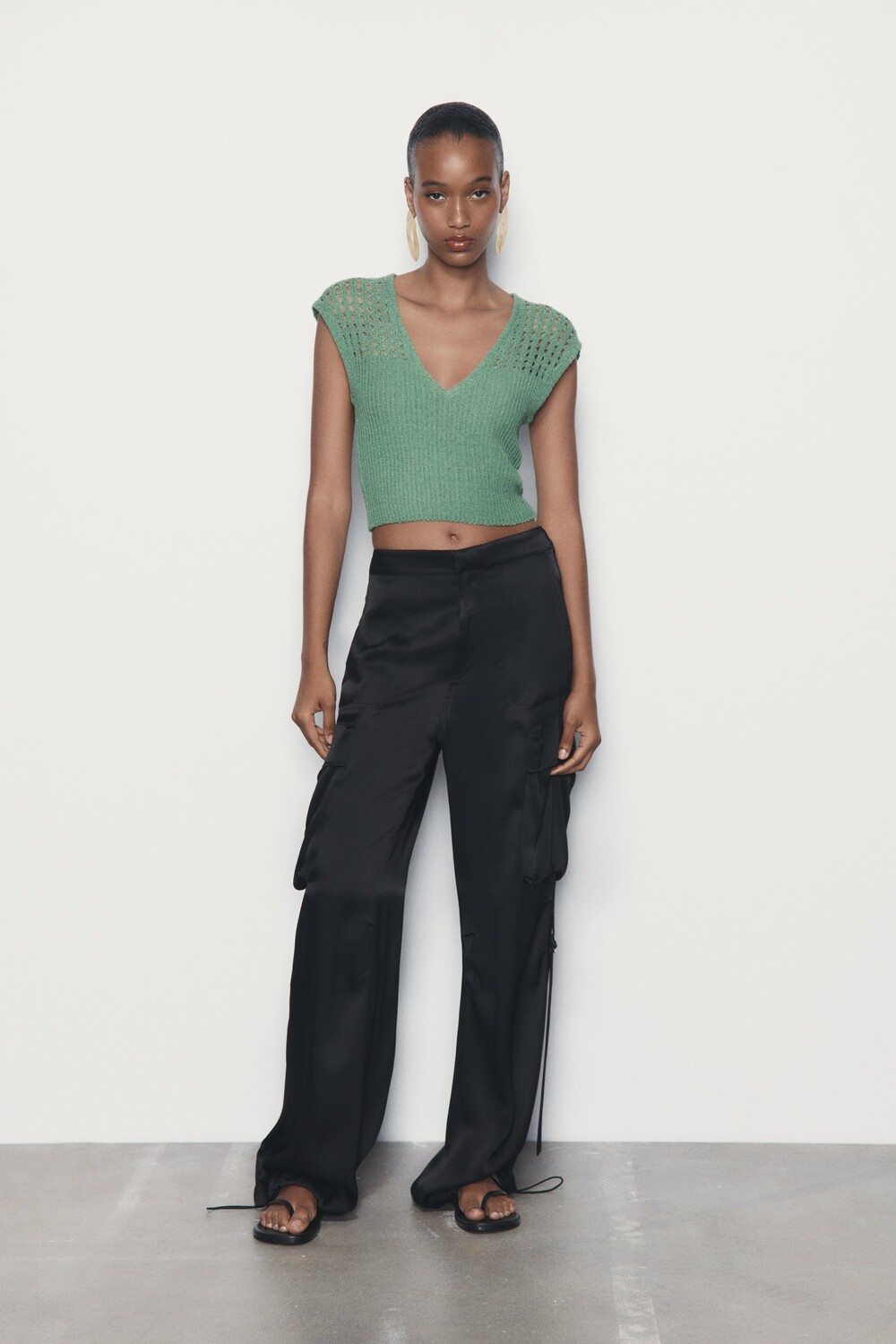 

Топ из шениль Zara, зеленый