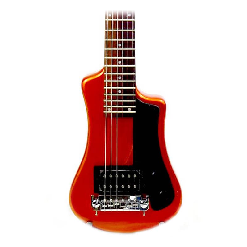 Электрогитара Hofner Shorty Travel Guitar - Orange Metallic w/Gig Bag цена и фото
