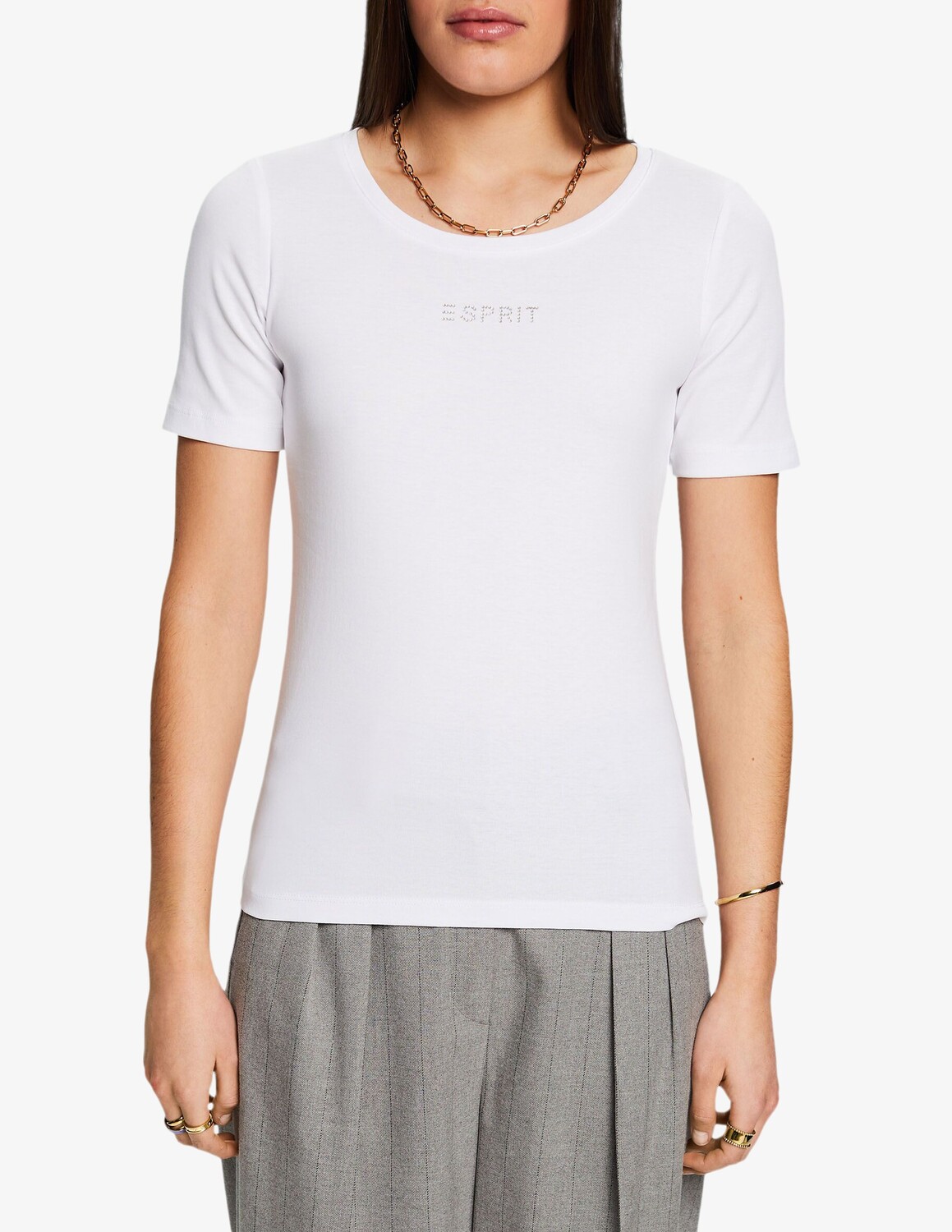 

Хлопковая футболка ESPRIT, белый