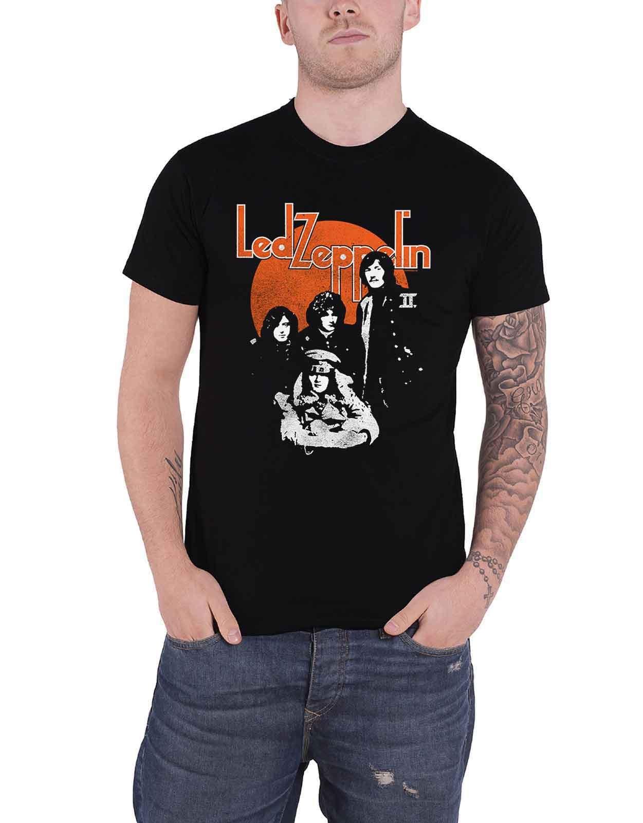 Оранжевая футболка с круглым вырезом Led Zeppelin, черный темно фиолетовая мужская черная футболка с графическим рисунком футболка с фанатом рок группы размер s 3xl модная футболка топ футболка