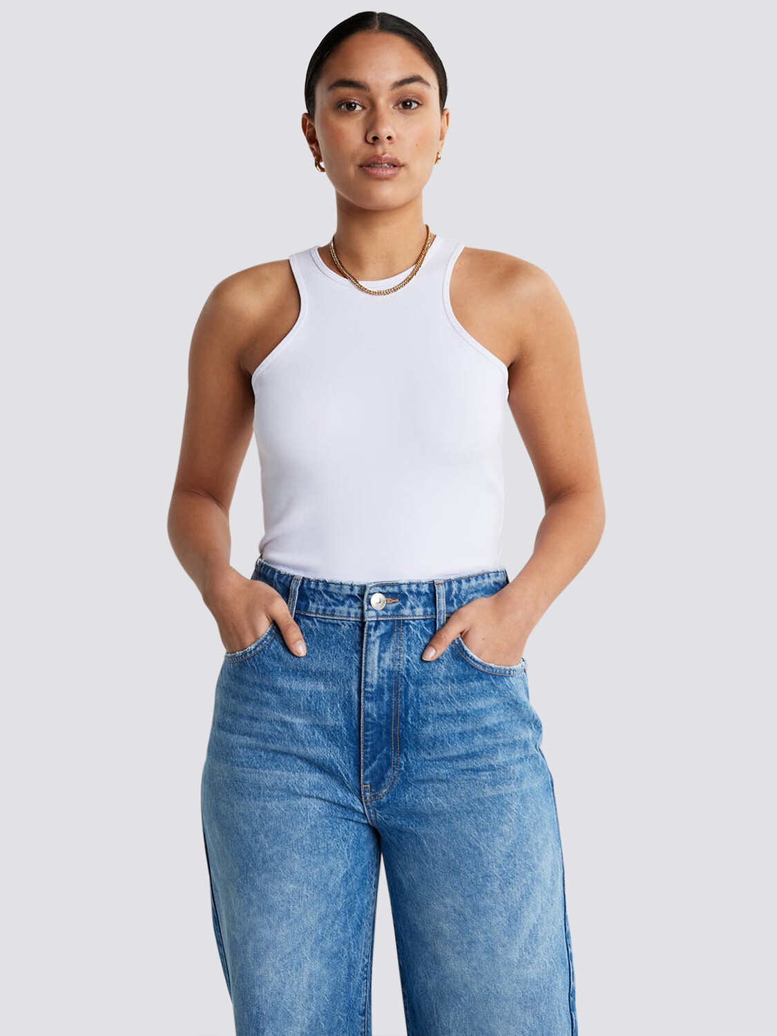 

Топ Gina Tricot Tank Lana, белый