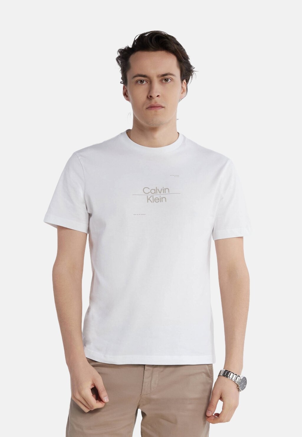 

Футболка с принтом Calvin Klein, белый