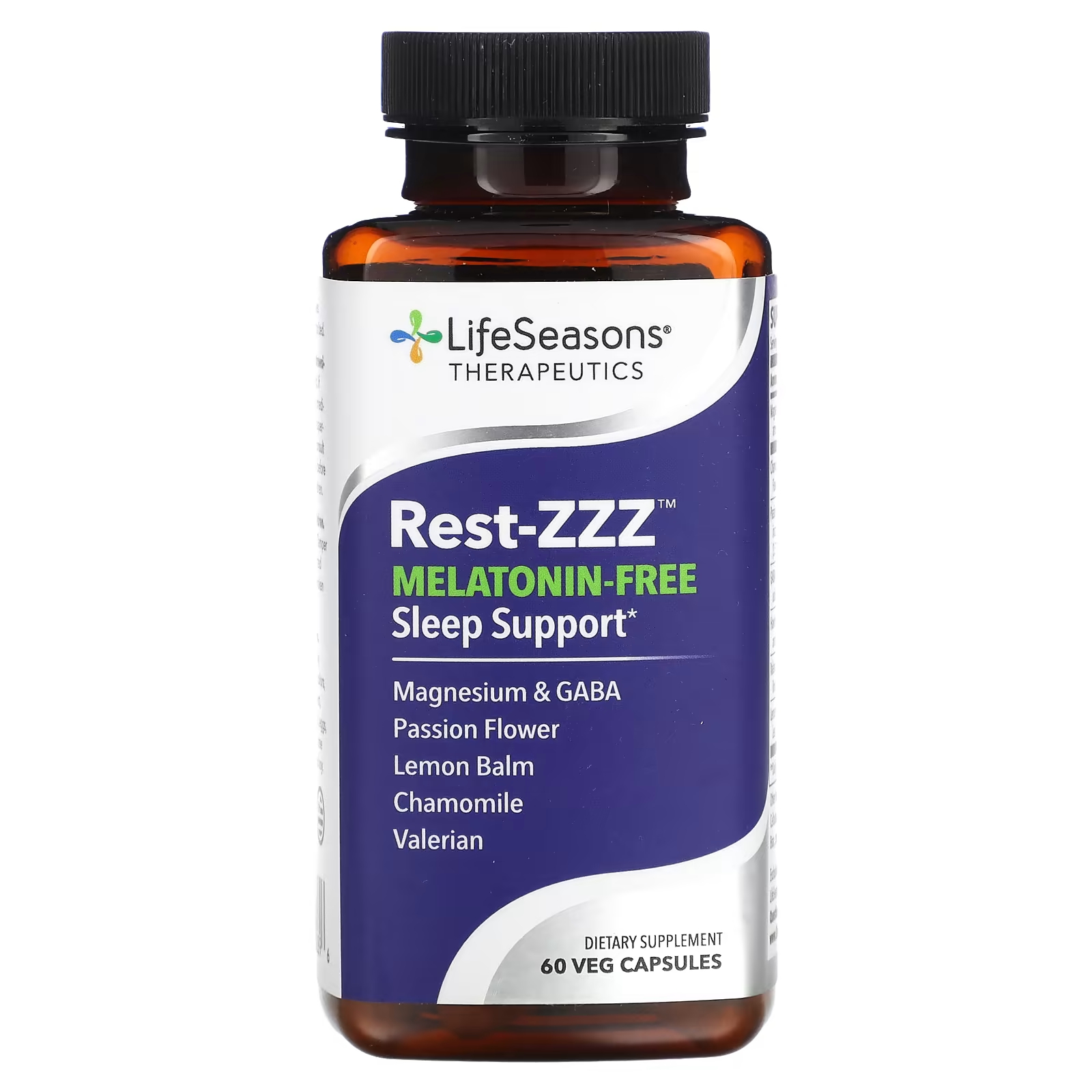 LifeSeasons Rest-ZZZ Поддержка сна без мелатонина, 60 растительных капсул