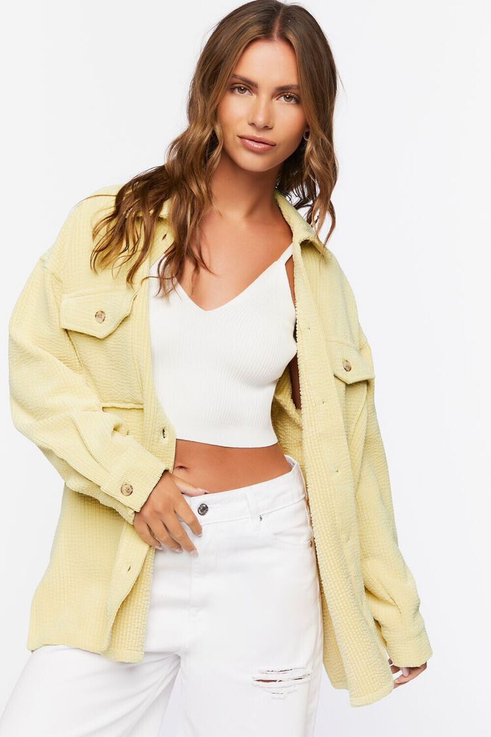 

Вельветовая куртка на пуговицах спереди Forever 21