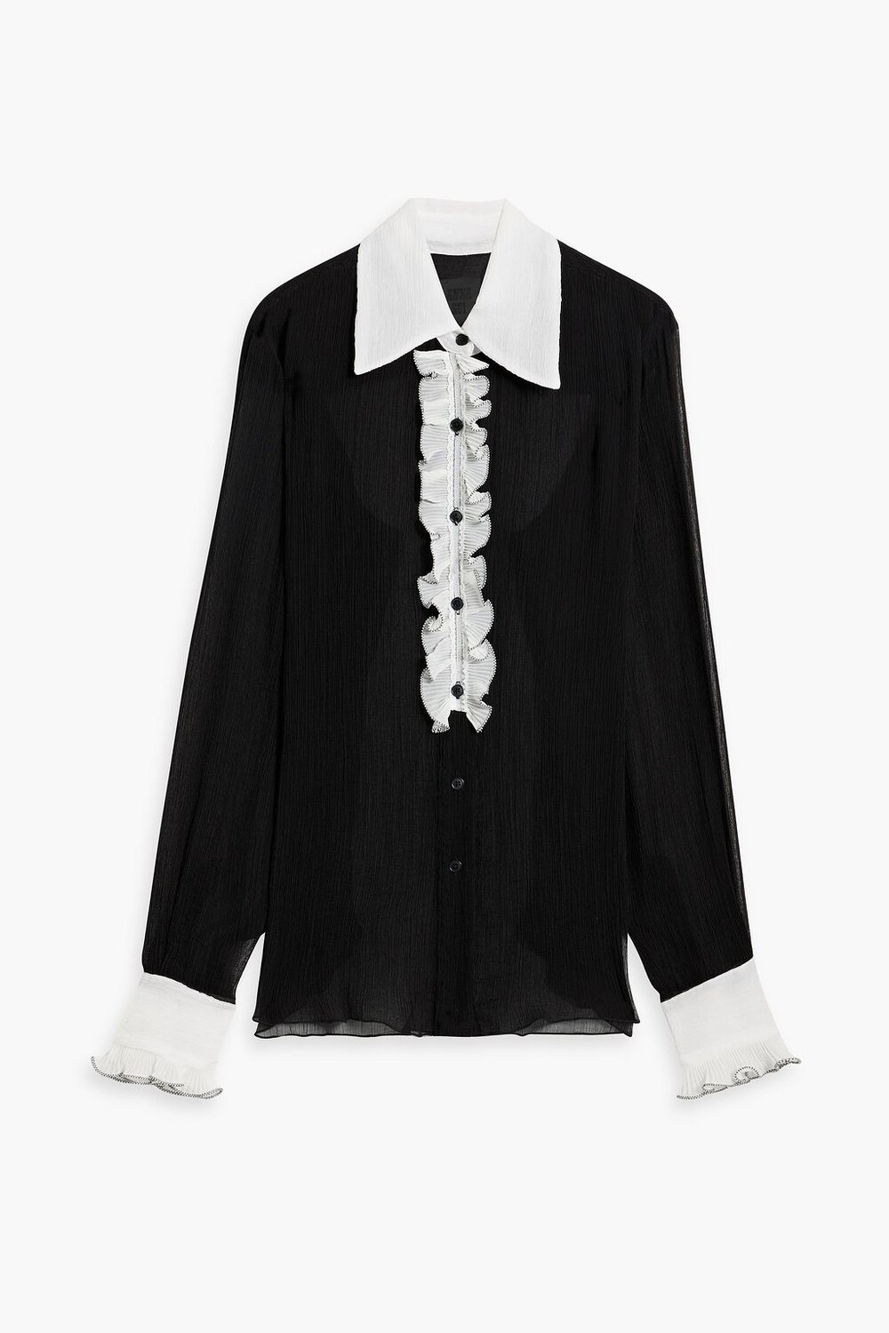 

Блуза из лиоцелла и жоржета с оборками ANNA SUI, черный