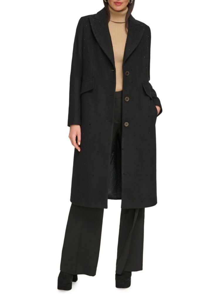 

Длинное пальто из смесовой шерсти Dkny, цвет Onyx