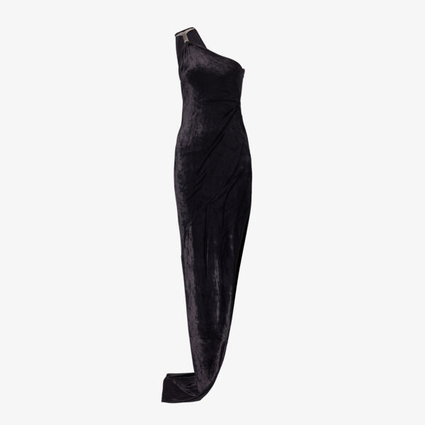 

Асимметричное велюровое платье Hydra Rick Owens Lillies, черный