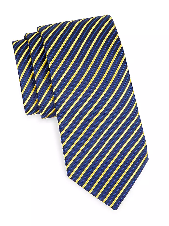 цена Полосатый шелковый галстук Charvet, желтый