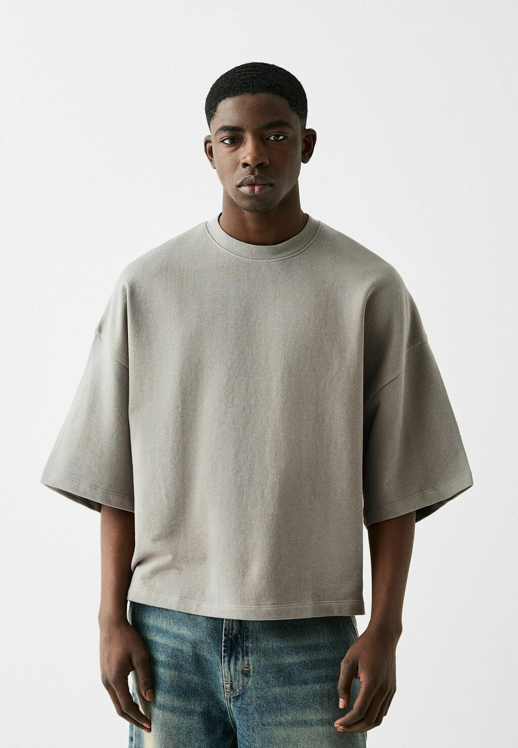 

Футболка базовая Bershka, цвет grey