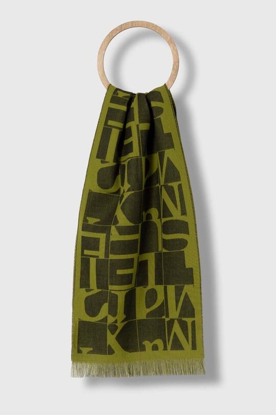 

Шарф из смесовой шерсти Max Mara Leisure, зеленый