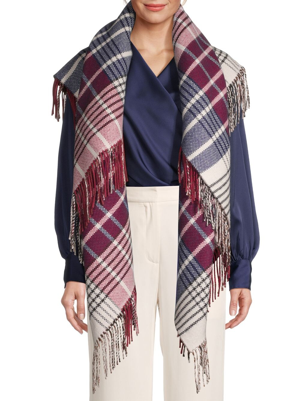 

Шарф из смесовой шерсти в клетку Burberry, красный
