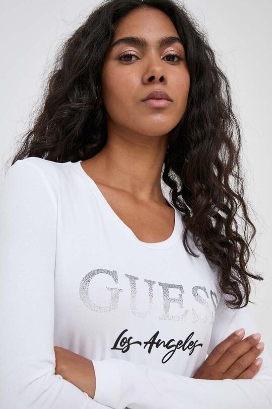 

Угадай длинный рукав Guess, белый