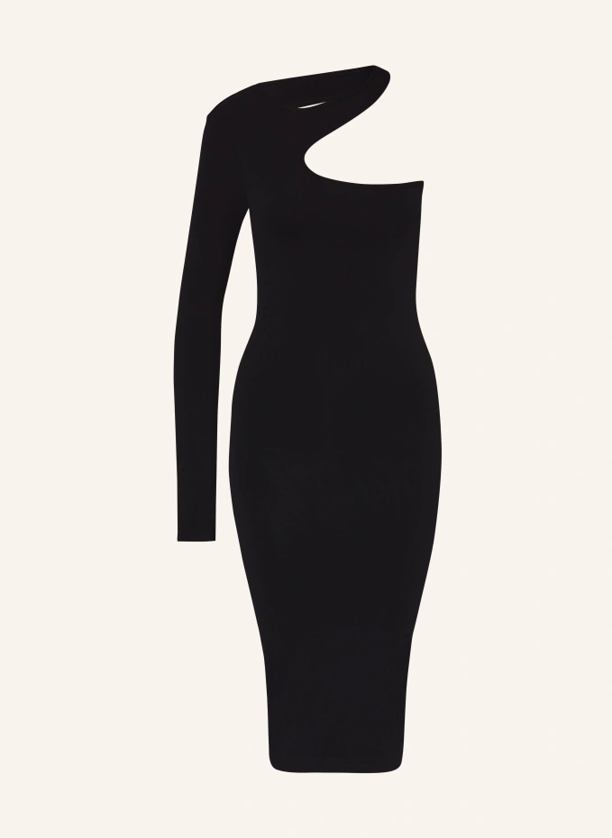 Трикотажное платье на одно плечо Helmut Lang, черный