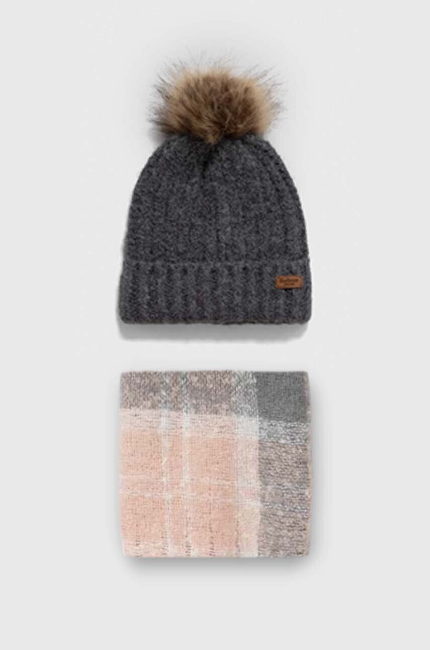 

Шарф и шляпа Barbour, серый