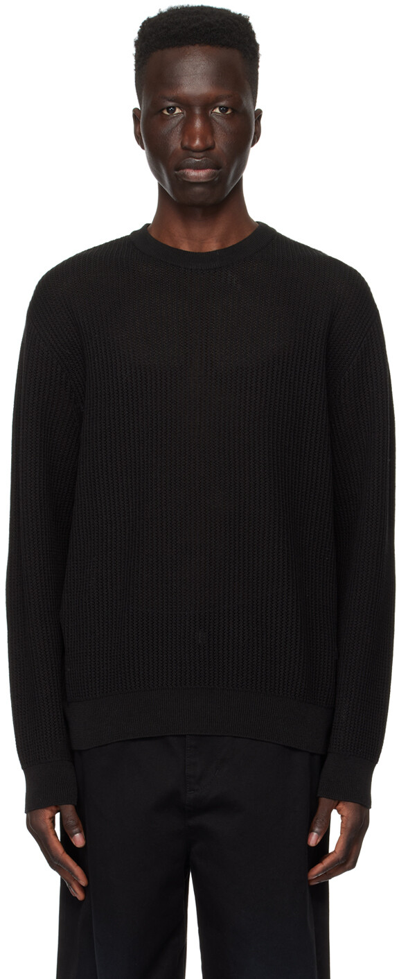 

Черный свитер с круглым вырезом Solid Homme