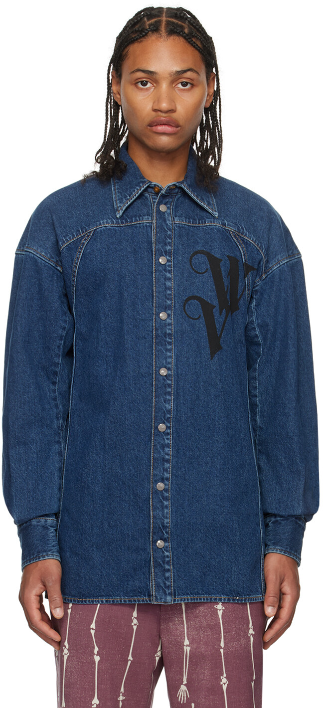 

Синяя футбольная джинсовая рубашка Vivienne Westwood