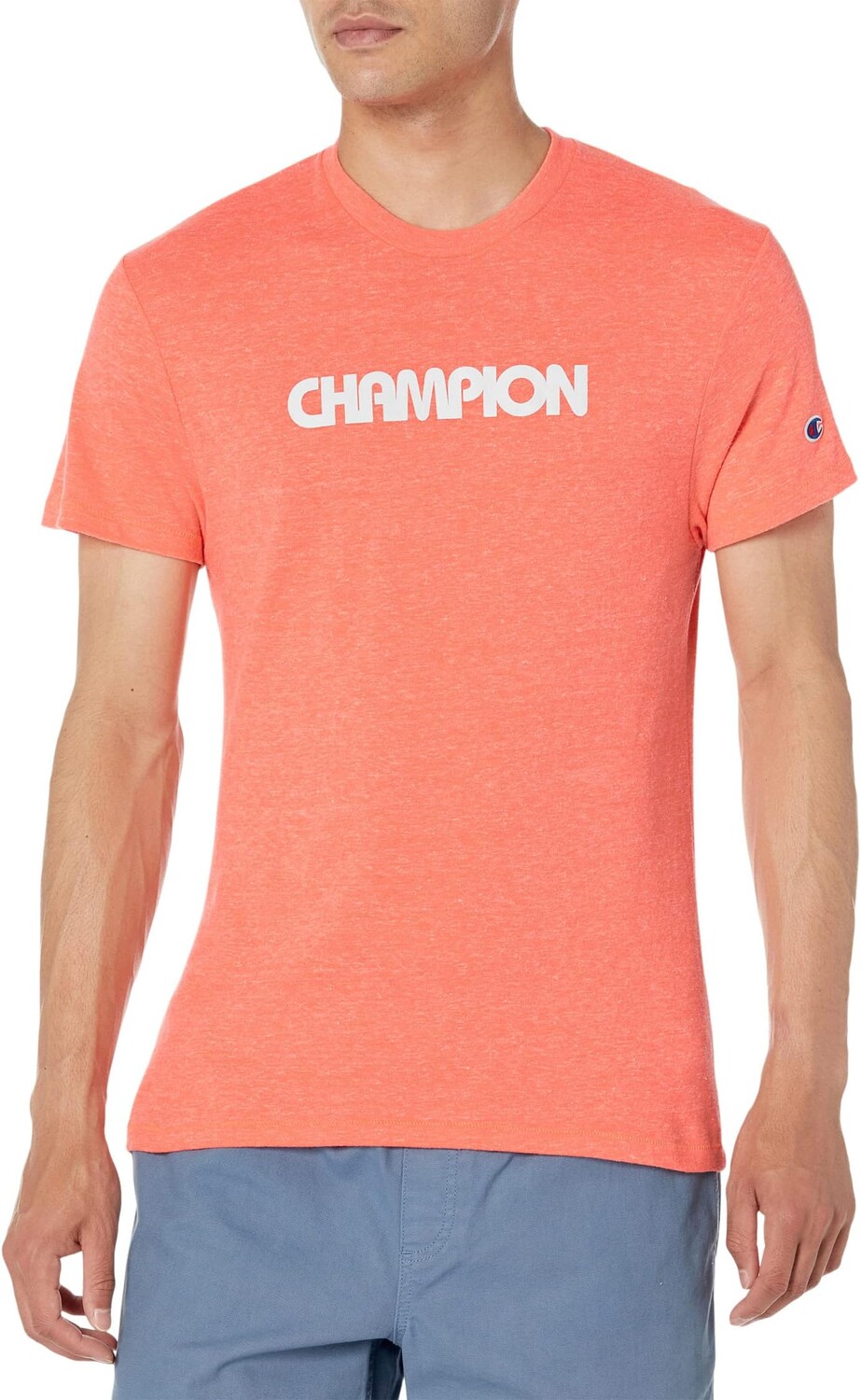 

Футболка Powerblend с графическим рисунком Champion, цвет Red Glow Pe Heather