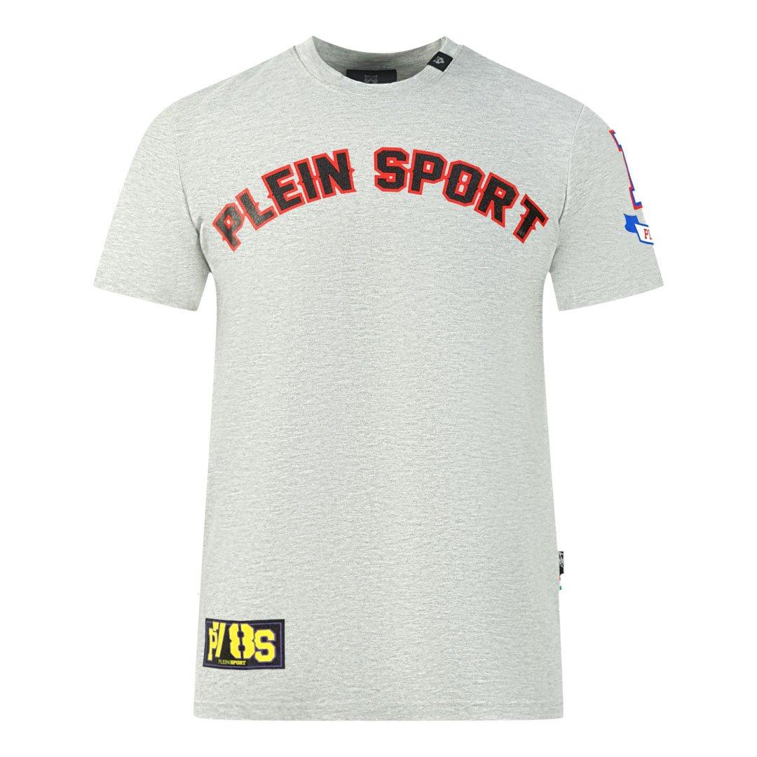 PleinMulti Color Logos Серая футболка Plein Sport, серый