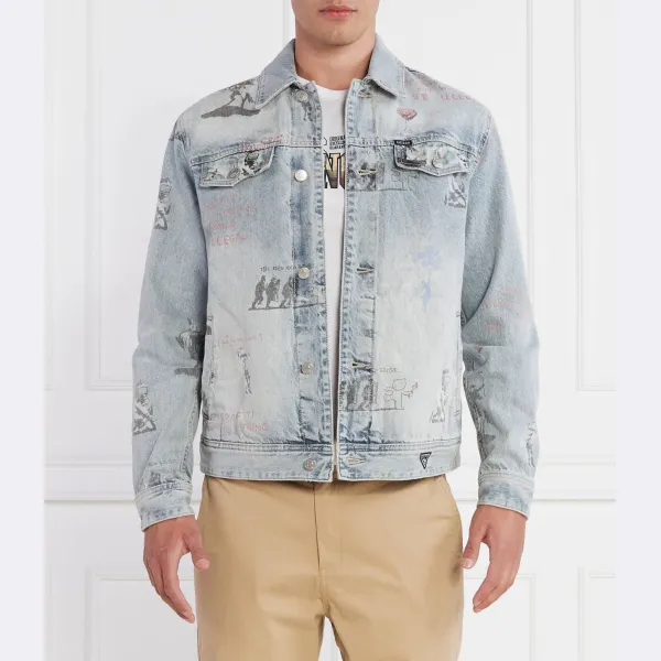 

Джинсовая куртка Dean классического кроя Guess, синий