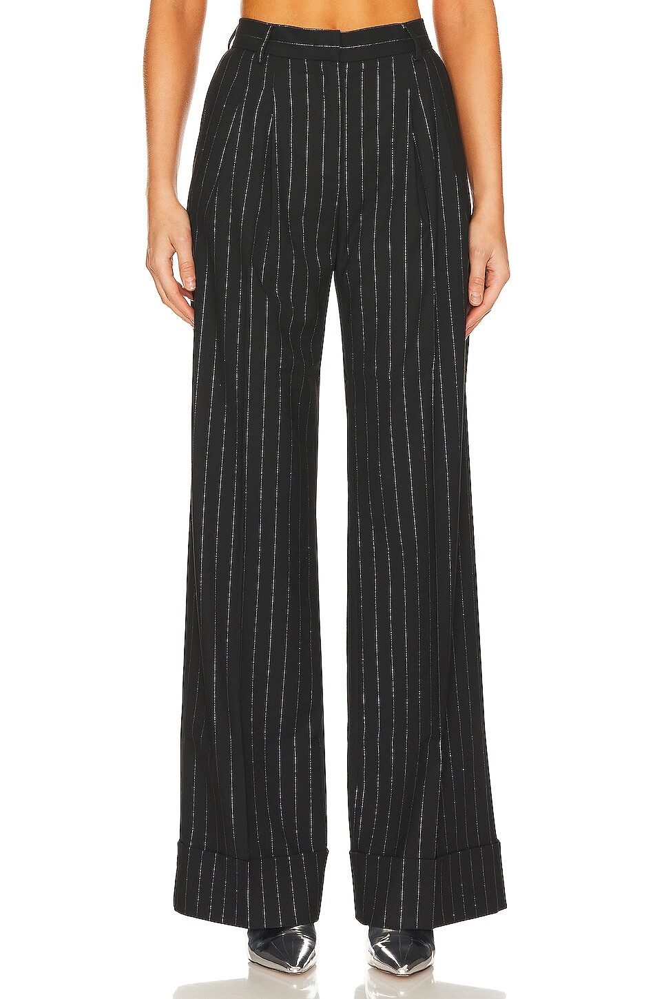 

Брюки The Andamane Nathalie Cuffed Hem, цвет Black & Silver