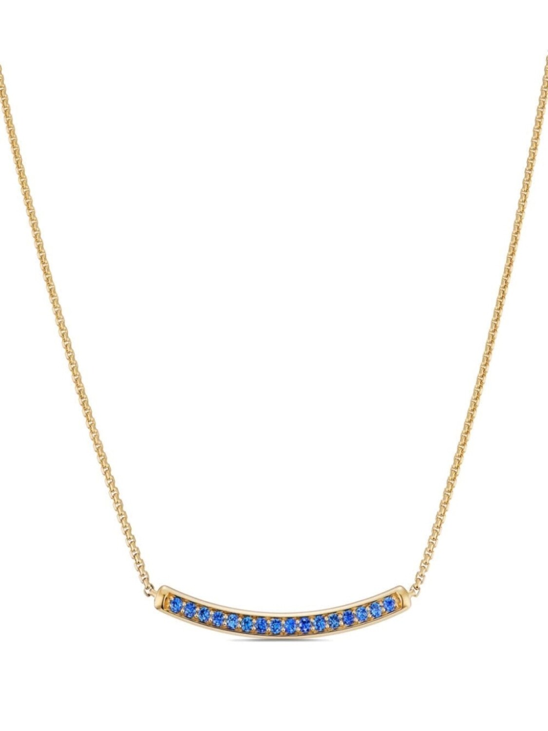 

Колье Petite Pavé Bar из желтого золота с сапфирами David Yurman, золотой