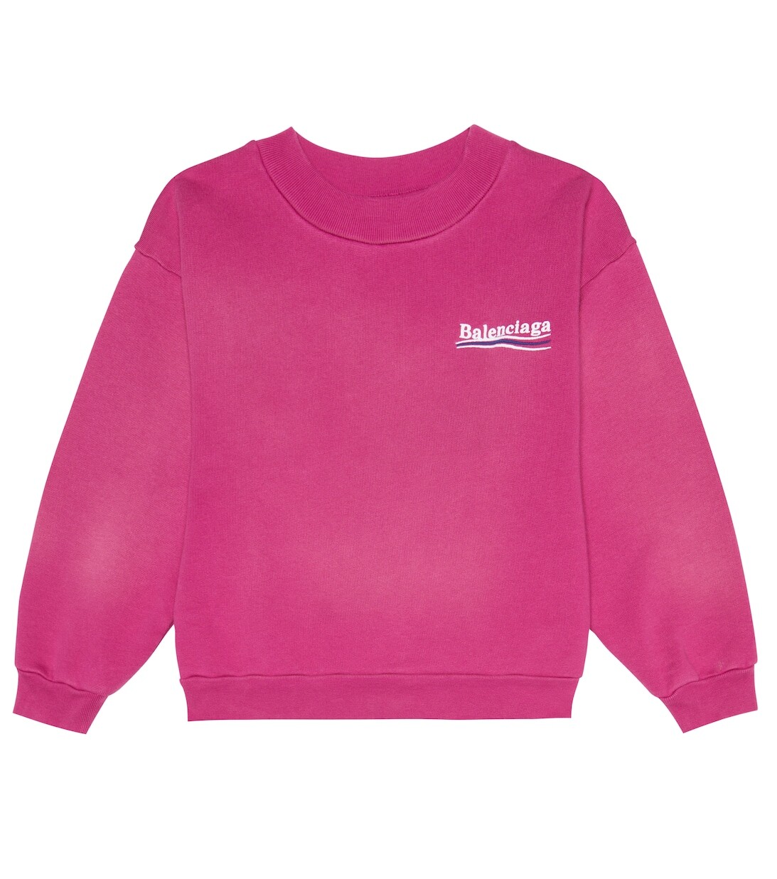 

Толстовка из хлопкового джерси с вышивкой Balenciaga Kids, розовый