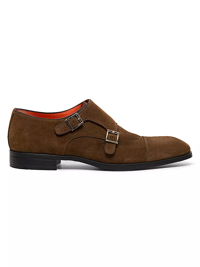 

Замшевые туфли-монки для начинающих Santoni, коричневый