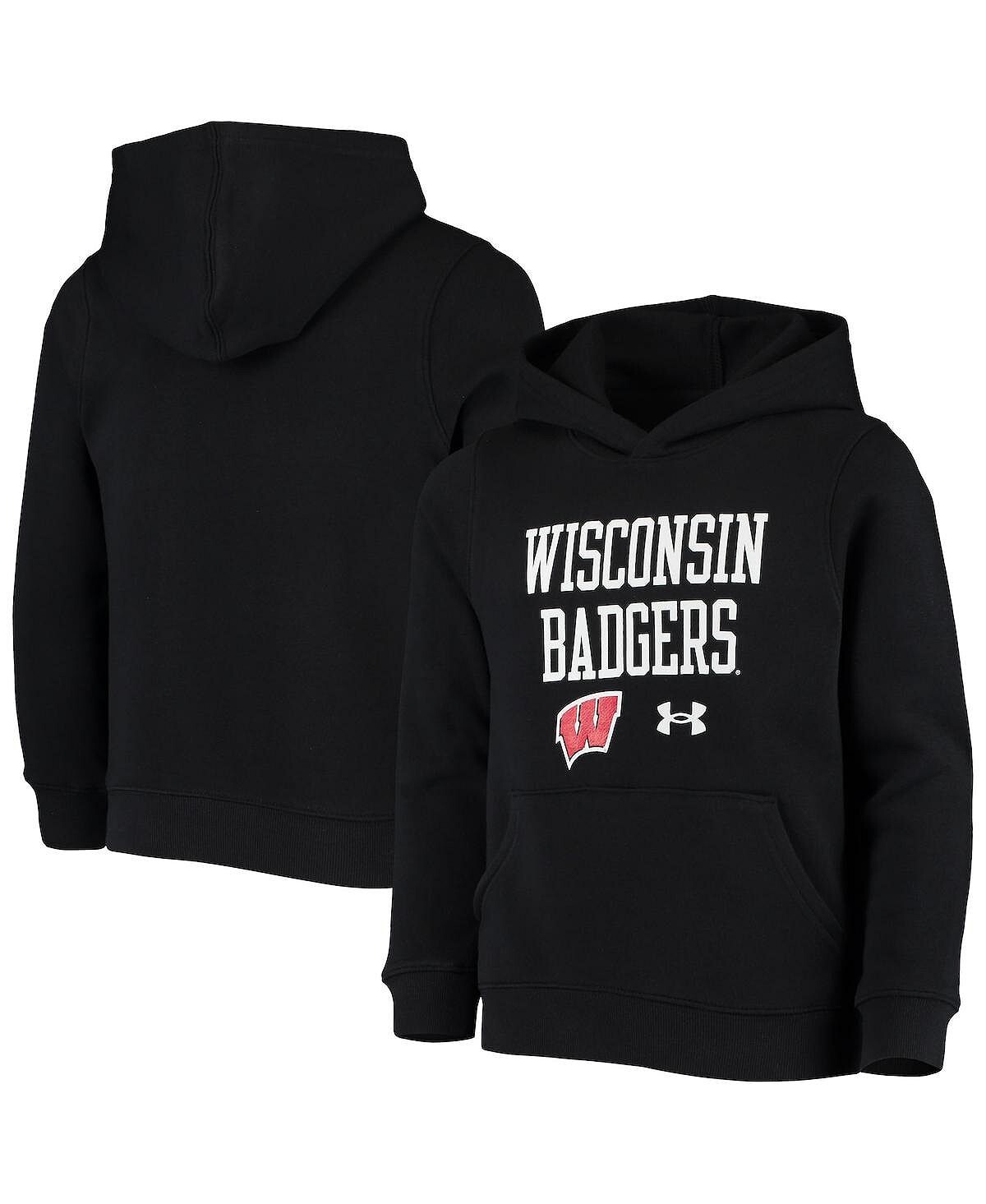 

Черный пуловер с капюшоном на весь день Big Boys Wisconsin Badgers Under Armour