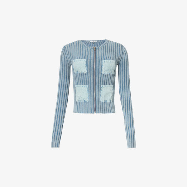 

Кардиган из смесового хлопка в рубчик koncrete Acne Studios, синий