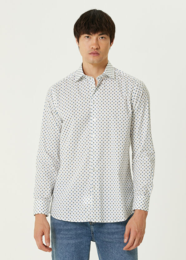 

Рубашка с микроэтническим рисунком Etro, белый