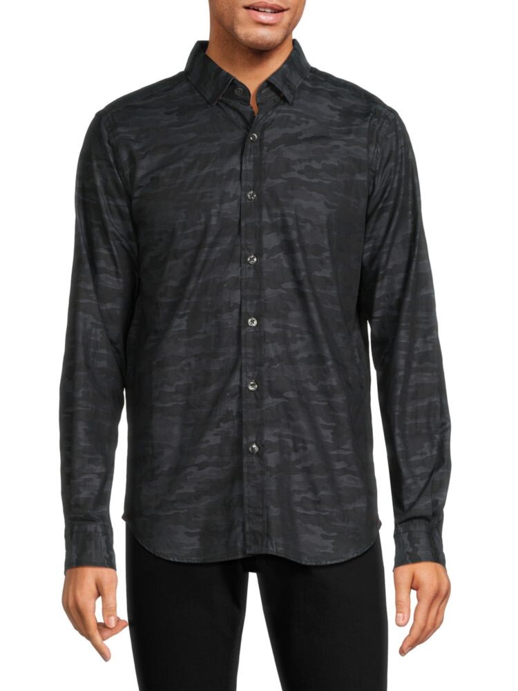 

Спортивная рубашка с камуфляжным принтом Cains Tailor Fit Robert Graham, черный