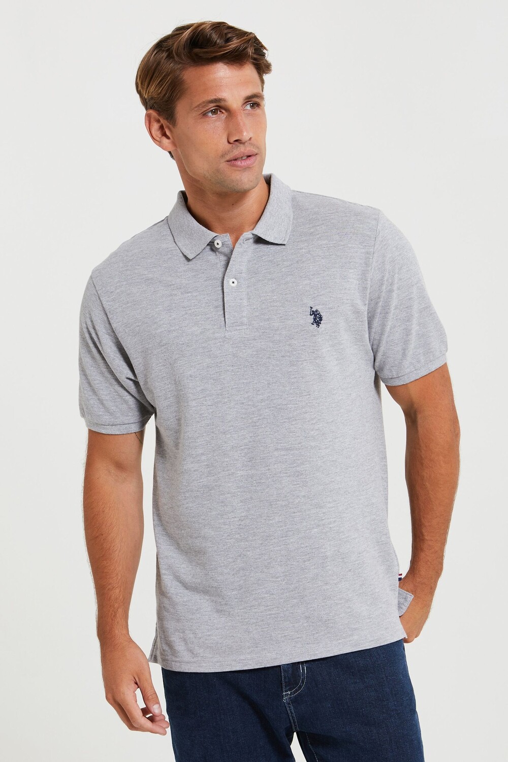 

Классическая рубашка-поло серого цвета Vintage Heather U.S. Polo Assn, серый