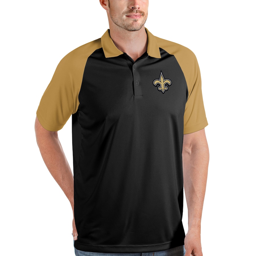 

Поло с коротким рукавом Antigua New Orleans Saints, черный