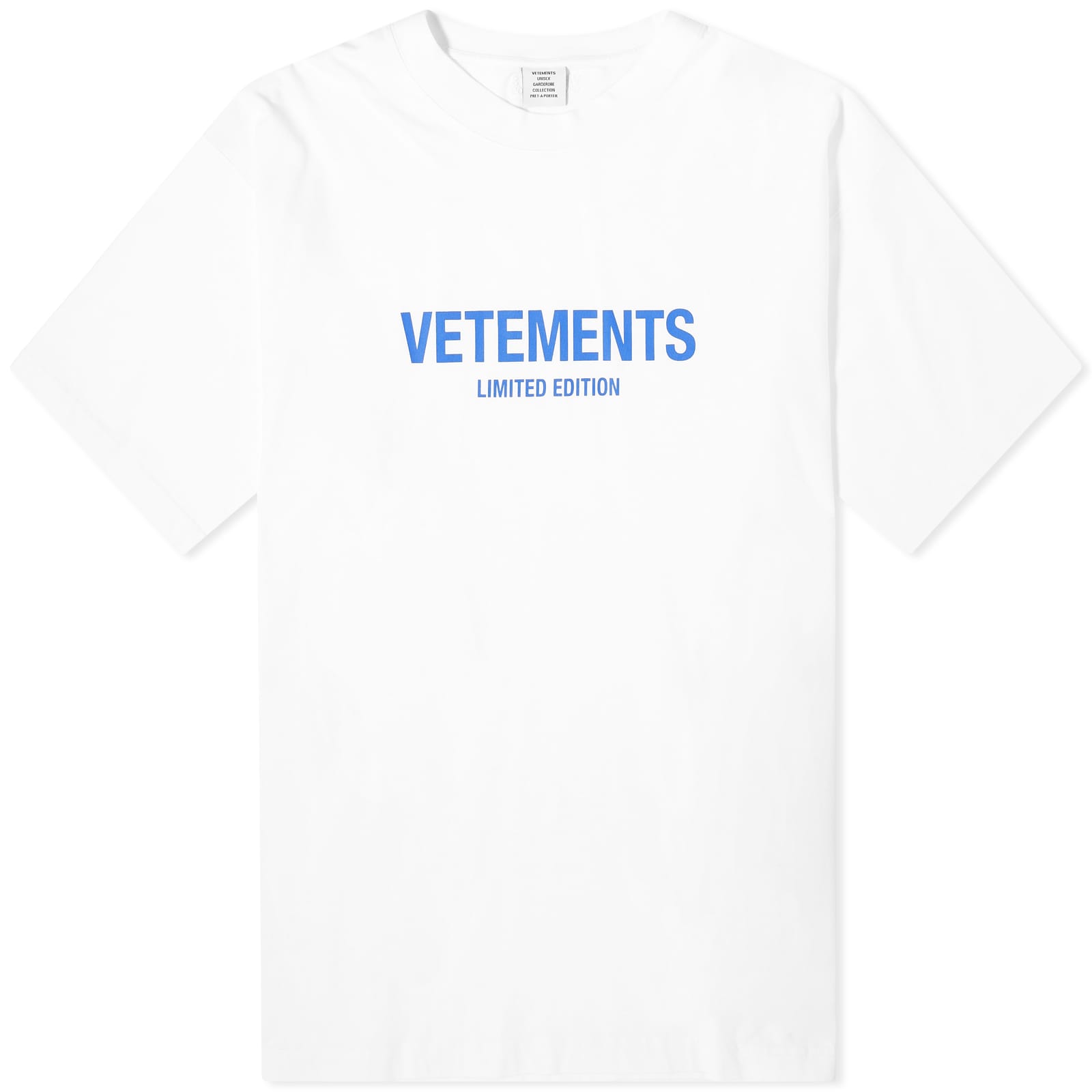 2021ss vetements limited edition tee men women high quality vetements t shirt vtm tops Футболка Vetements Limited Edition Logo, белый и синий
