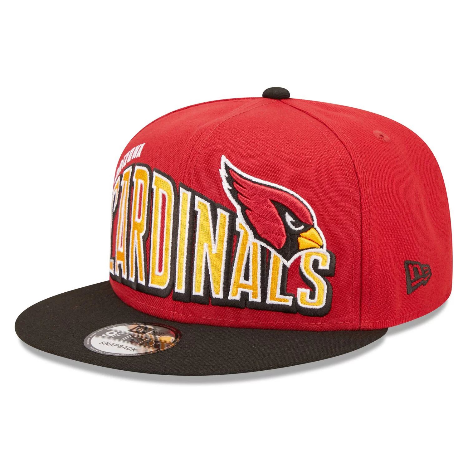 Мужская кепка New Era Cardinal/черная Arizona Cardinals Wordmark Flow 9FIFTY Snapback